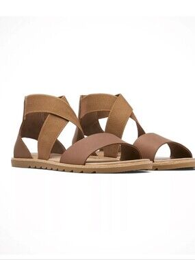 Sorel Ella  Brown Leather Sandals